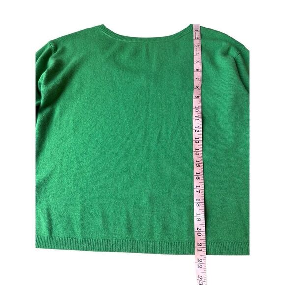 Ann Taylor 100% Cashmere Kelly Green 3/4 Sleeve Sweater Size M - Picture 9 of 9